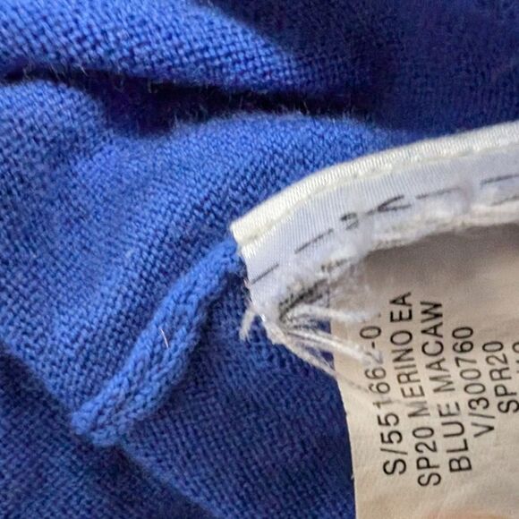 Banana Republic blue Washable 💯 Merino Short-Sleeve Sweater size M - Picture 3 of 4